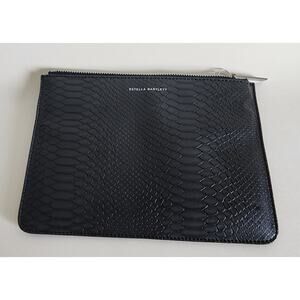 Estella Bartlett Black Faux Snakeskin Pouch Clutch w/ Tag 6.5x 9 in